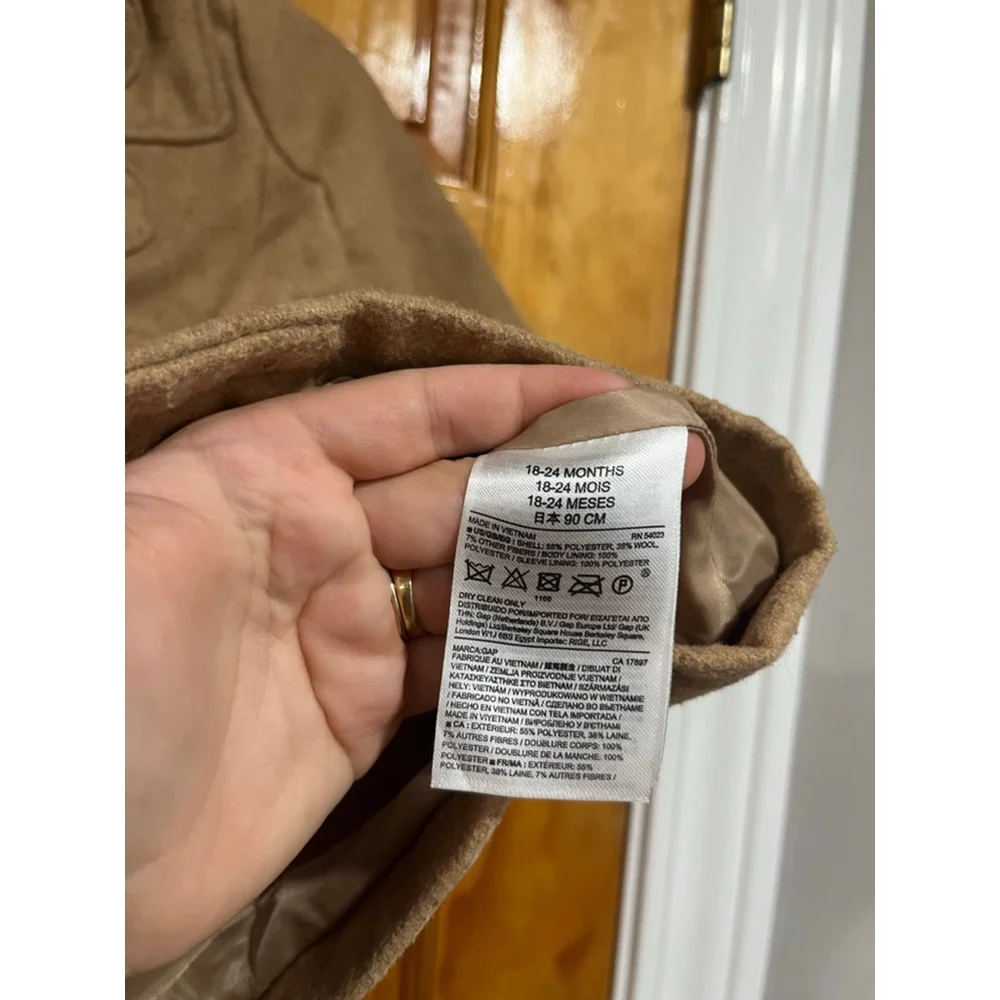 BABY GAP Girls Toggle Classic Hooded Coat Brown Size 18-24 Months